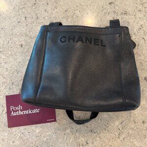 EUC CHANEL CAVIAR SHOULDER BAG BLACK (POSHMARK AUTHENTICATED)